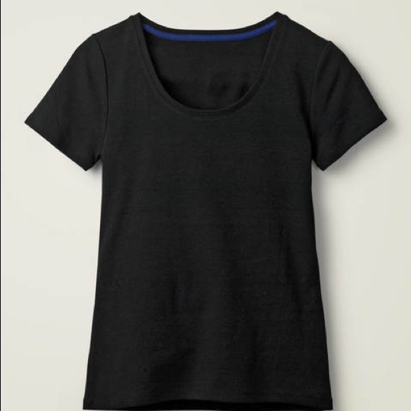 Boden Women Essential Short Sleeve Tee Shirt Black Casual Minimalist NWT L - Picture 2 of 6